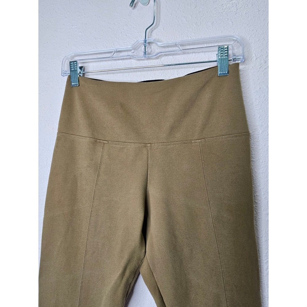 Lysse Womens High Waist Front Seam Leggings Olive Brown Stretch Pants Size M - Picture 3 of 9